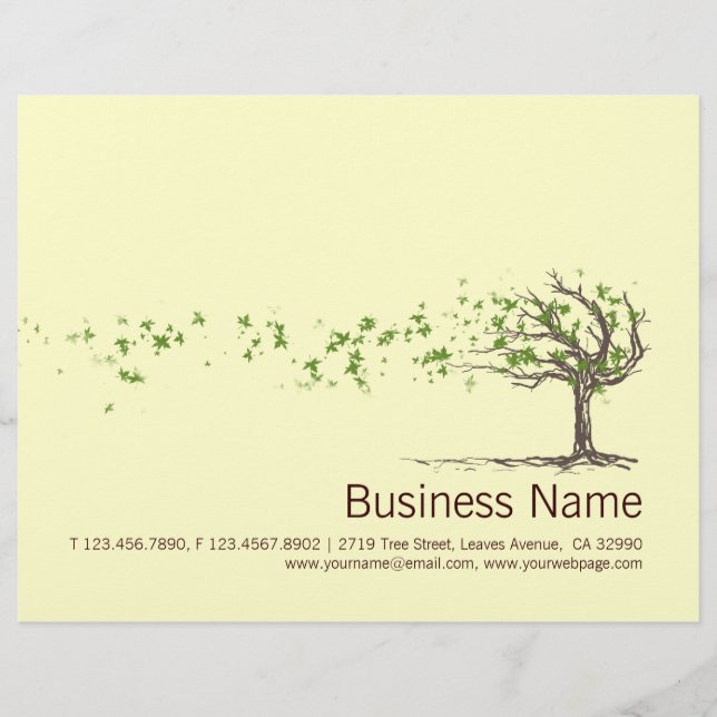 Zen Wind Tree Com Folheto De Folhas (Frente)