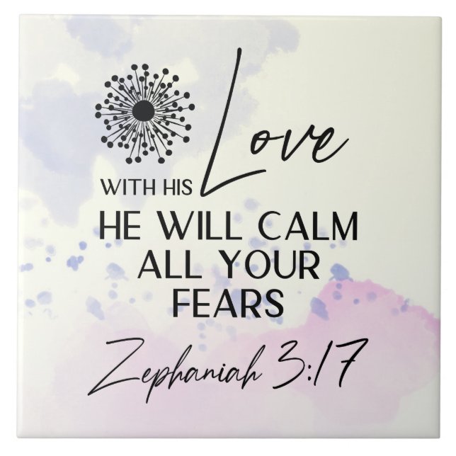 Zephaniah 3:17 Seu Amor acalmará seus medos Bíblia (Frente)