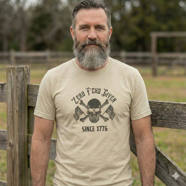 Zero F*cks Dado Desde 1776, Camiseta Caveira (Criador carregado)