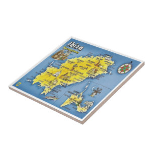 zES052 Mapa EIVISSA, Espanha,