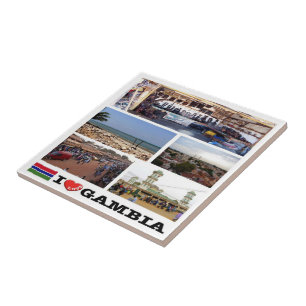 zGM010 GAMBIA I Love, Mosaic, África,