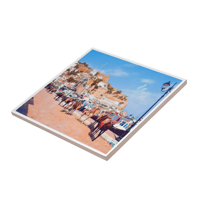 zGR004 HYDRA - mulas na porta - Grécia - (Lateral)