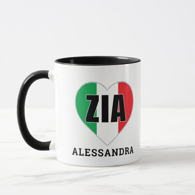 ZIA personalizou a caneca do coração italiano (Esquerda)