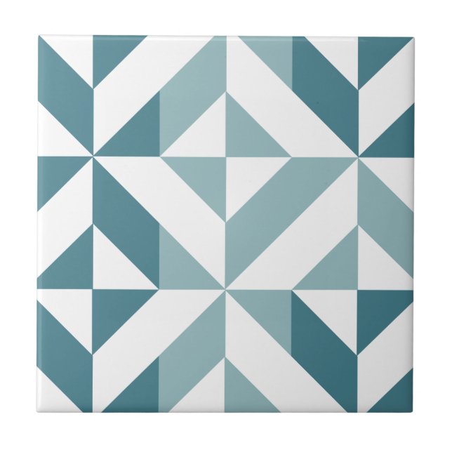 ZigZag Geométrico com Duas Pontas Verde Teal (Frente)
