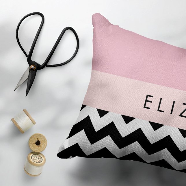 Zigzag preto-e-branco, Chevron, rosa, seu nome (Criador carregado)