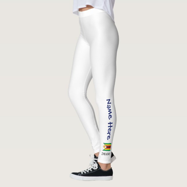 Zimbábue e Leggings da Bandeira do Zimbábue com o  (Esquerda)