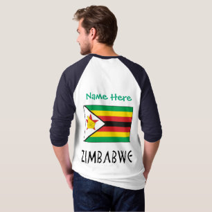 Zimbabwe Bandeira do Zimbábue Verde Camiseta Mascu