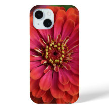 Zínia vermelha - capa de iPhone 15 floral