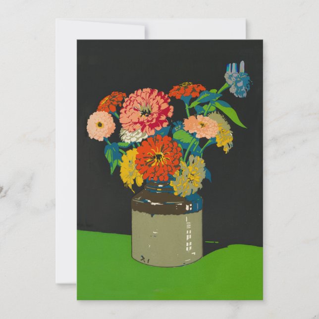 Zinnia floral crock recebe um bom cartão logo (Frente)