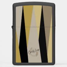 Zippo Dourado e preto mais claro