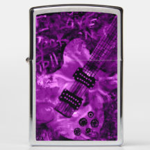 Zippo Lighter I Love Rock 'N Roll Guitar Purple