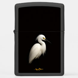 Zippo lighter with Elegant Snowy Egret