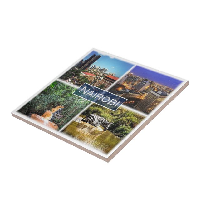 zKE028 NAIROBI, Mosaico, Quénia, África, (Lateral)