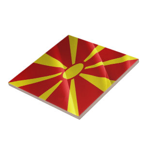 zMK002 NORTH MACEDONIAN acenando FLAG Macedônia,