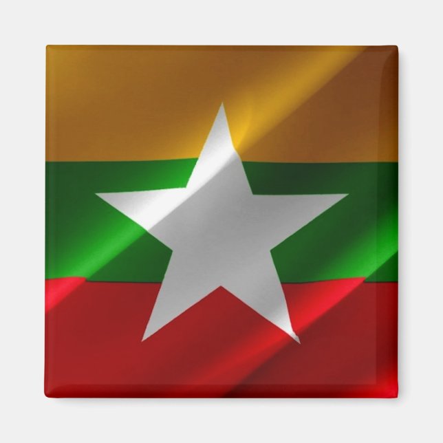 zMM002 balançando birmanês FLAG Myanmar, Imã de ge (Frente)