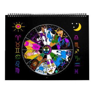 ZODIAC 12 MESES CALENDÁRIO Mãe Zodíaca e Amigos