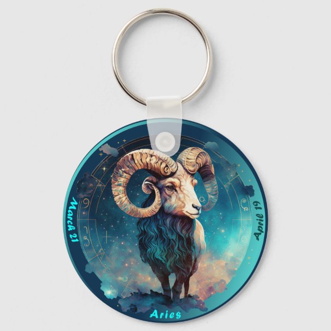 Zodiac Aries Ram Personalizar Chaveiro pessoal (Frente)