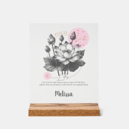Zodiac Birth Flower Art Personalized Pisces Gift