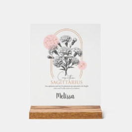 Zodiac Birth Flower Personalizada Sagittarius Gift