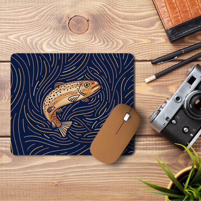 Zodiac Salmon | Pasta Mousepad de Salmão desenhada (Criador carregado)