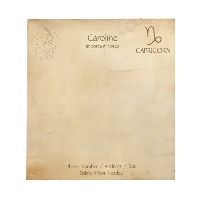 Zodiac Sign Capricorn - Bloco de notas personalizá (Frente)