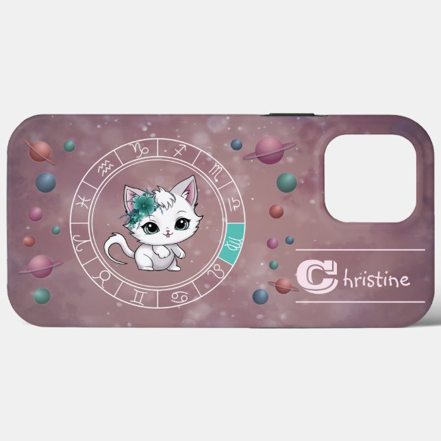 Zodiac Virgo Cute Cat Planet Astrologia (Verso (horizontal))