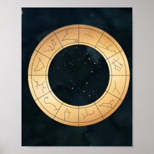 Zodíaco, Astrologia, Estrelas do Sol da Lua Poster