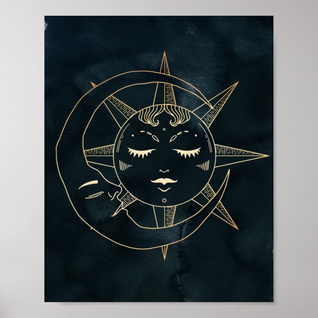 Zodíaco, Astrologia, Estrelas do Sol da Lua Poster (Frente)