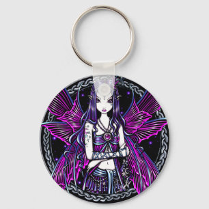 Zoe Lua Rosa e Stars Chaveiro de Fada