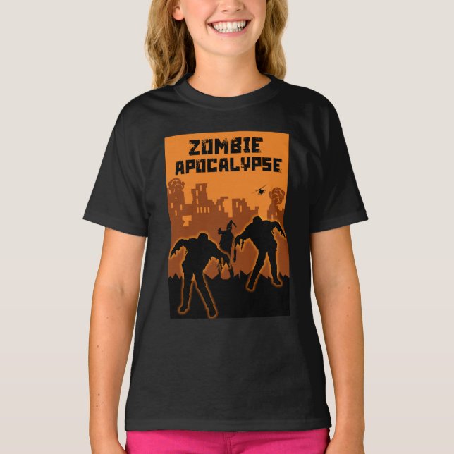 Zombie Apocalypse Kids Camisa (Frente)