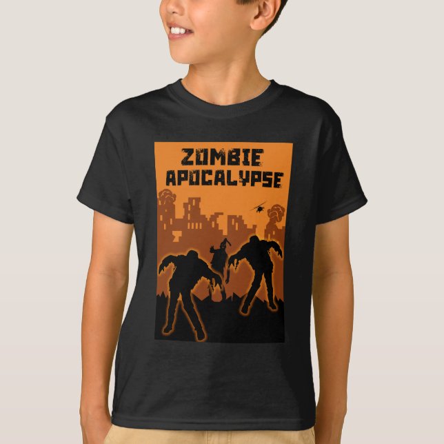 Zombie Apocalypse Kids Camisa (Frente)