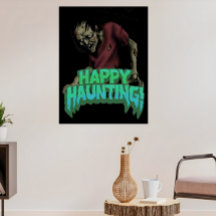 Zombie Assombrada Em Felizes Posters De Halloween 