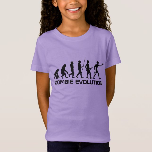 Zombie Evolution texto personalizado camisas e jaq (Frente)