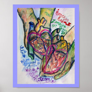 Zombie Love Poem Painting Impressão Posters
