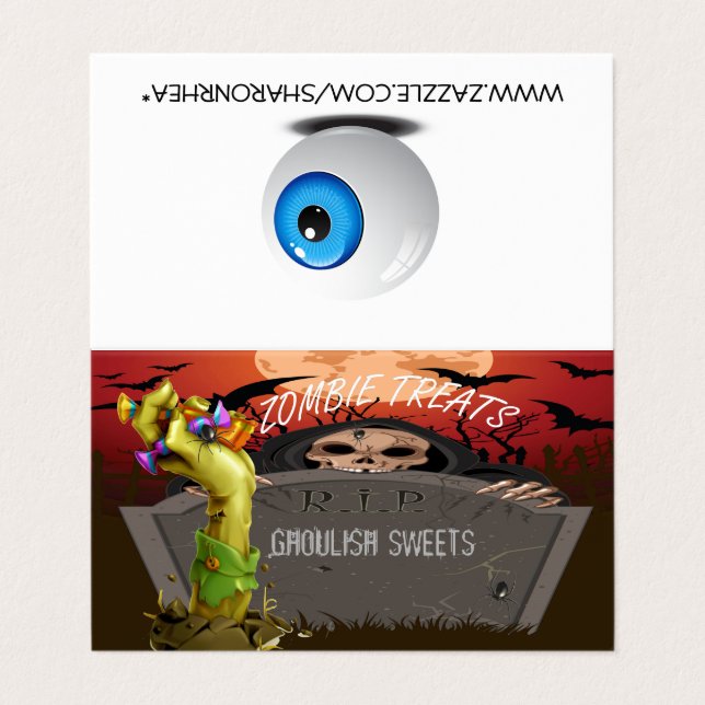 Zombie Made Fade Halloween Told Cartão de visita (Exterior Desdobrado)