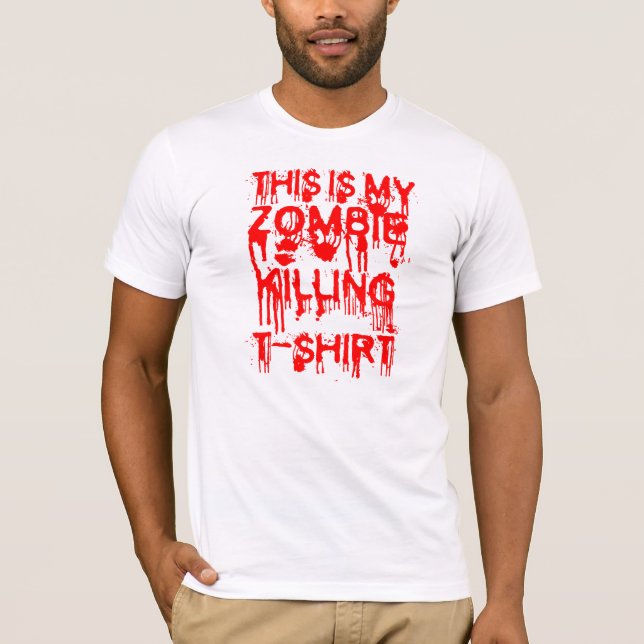 Zombie matando camiseta (Frente)