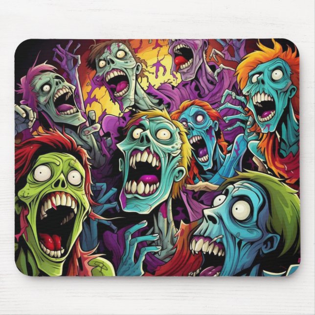 Zombie Mouse Pad – Spooky Horror Desk Accessory (Frente)