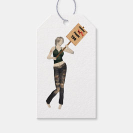 Zombie Pin Up Girl Protesto Eu Dou Etiqueta