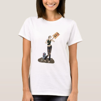 Zombie Pin Up Girl Protesto II Camiseta de Mulher