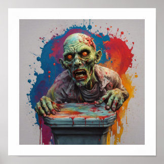 Zombie Posicionando a Poster do Dia das Bruxas
