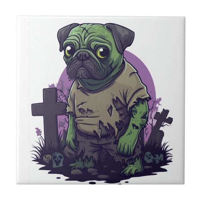 Zombie Pug � Undead Funny Halloween Dog (Frente)