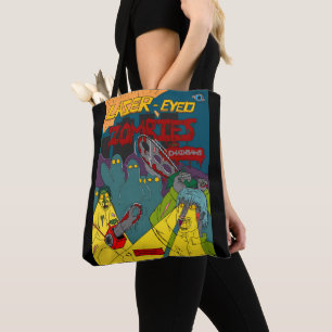 Zombies de olhos laser com pano de tote de arbusto