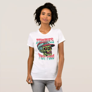 Zombies Odeiam Fast Food   Camiseta Feminina de Ha