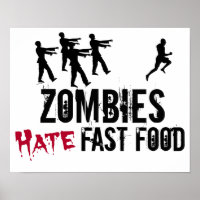 Zombies odeiam Poster de Comida rápida