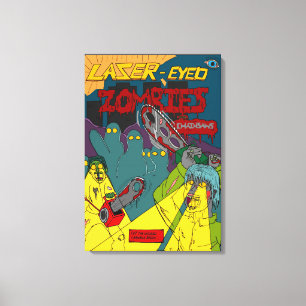 Zombis Laser-Eyed com canvas das serras de cadeia