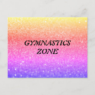 Zona de Ginástica Arco-íris Brilho Cartão Postal