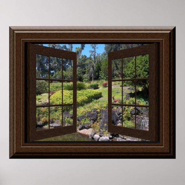 Zona Poster de Paisagem Pacífica da Janela Falso (Frente)