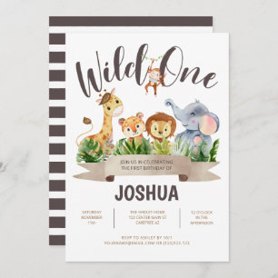 Zoo Animais Selvagens Um Convite De Aniversário