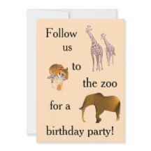 Zoo Themed Convites de festas de aniversários