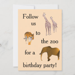 Zoo Themed Convites de festas de aniversários